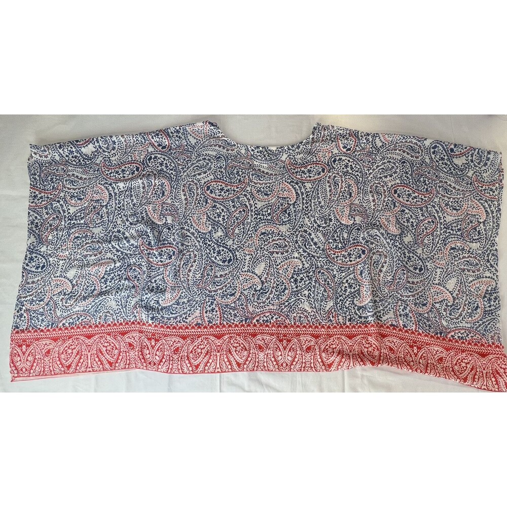 Ariat Womens Multicolor Paisley Print V Neck Cape Sleeves Pullover Blouse Size M